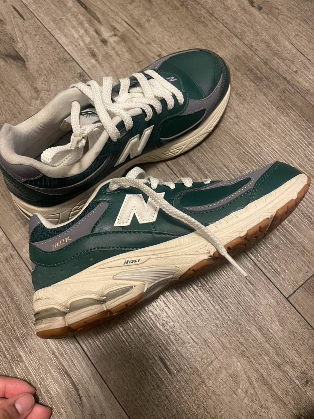 Women’s New Balance Dark Green & White 2002R Sneakers